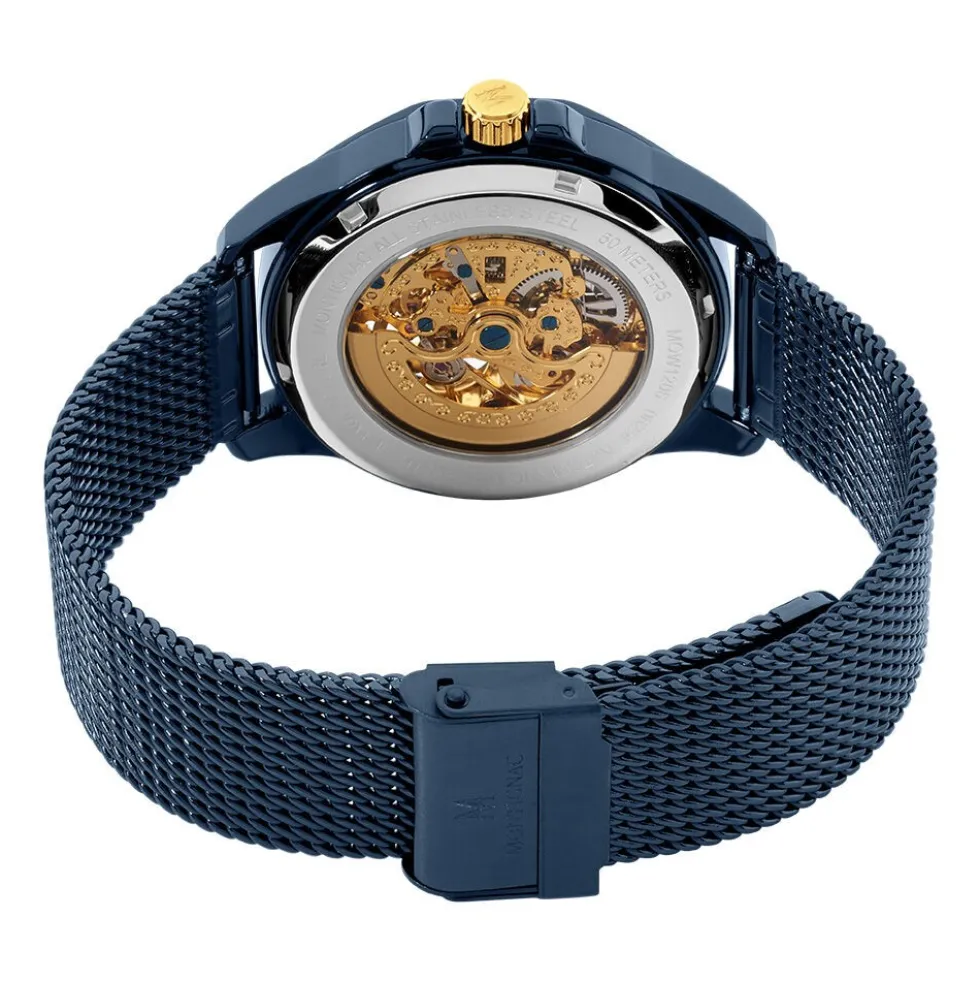Montre Montignac Round Auto Bleu