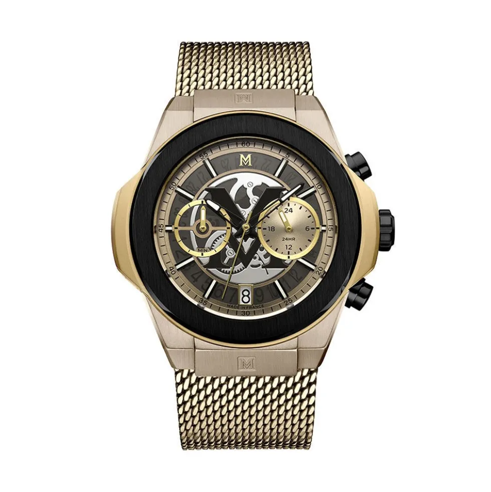 Montre Montignac Round Chrono Champagne