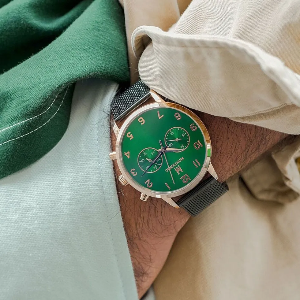 Montre Montignac Round Multifonction Vert