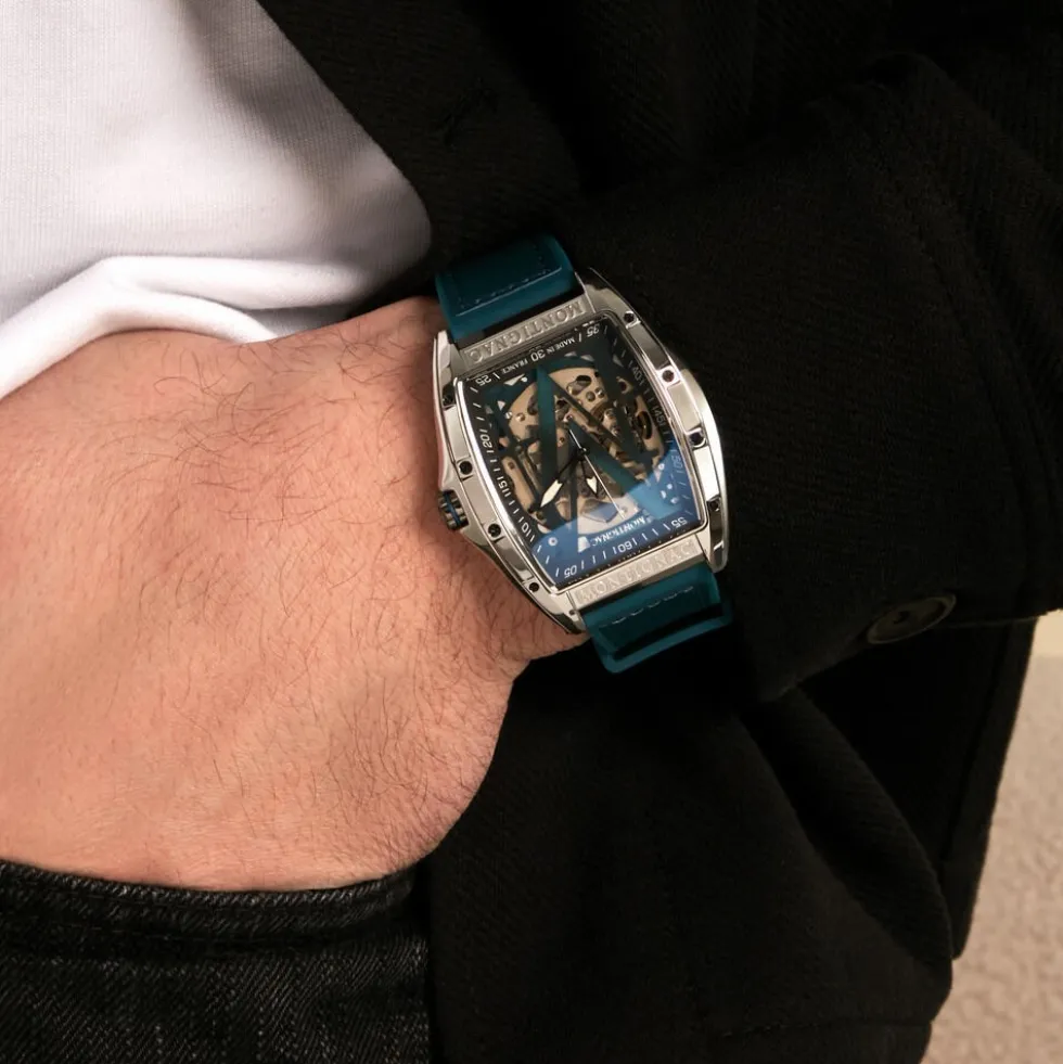 Montre Montignac Tonneau Auto Argenté