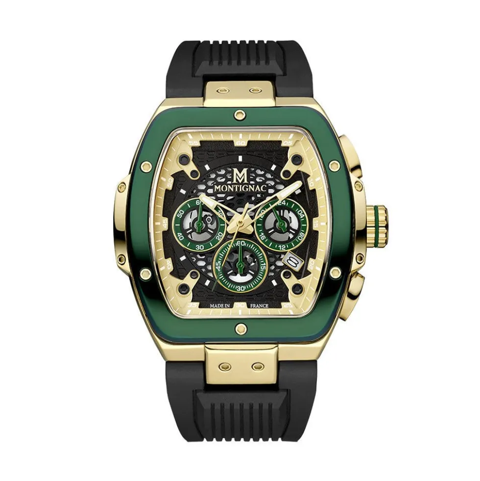 Montre Montignac Tonneau Chrono Noir