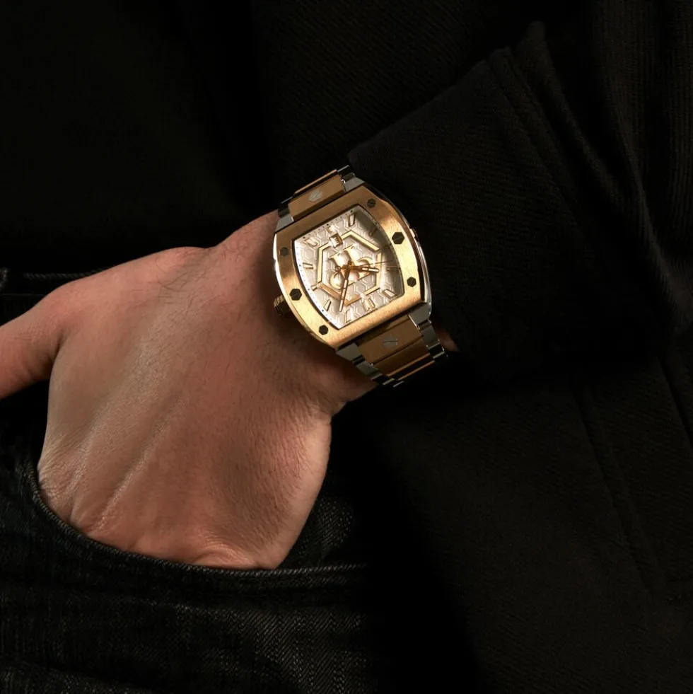 Montre Philipp Plein Hexagon Phantom Argenté