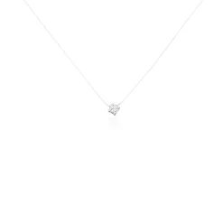 NYLON 4 Damen Collier Silber 925 Zirkonia Weiß 0,1 ct Viereck