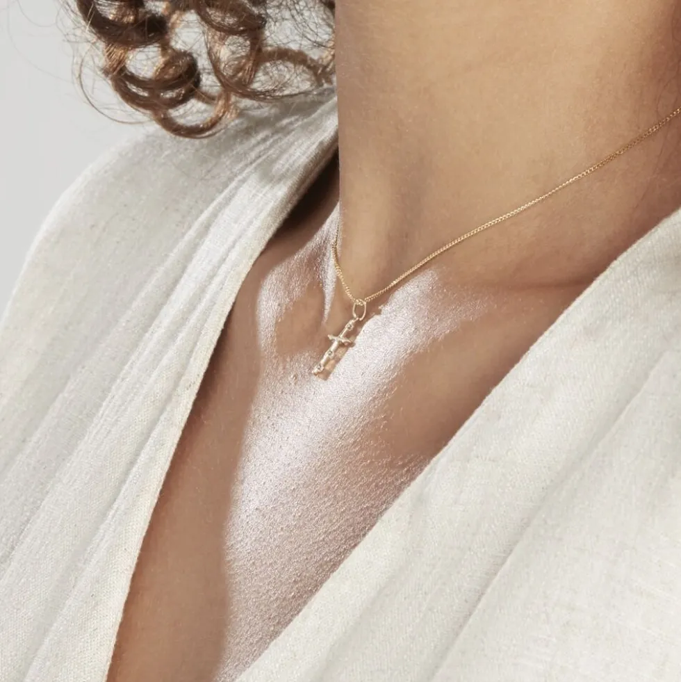 Pendentif Ageda Croix Or Jaune Oxyde De Zirconium