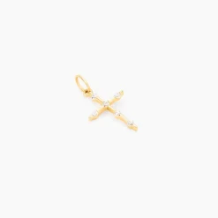 Pendentif Ageda Croix Or Jaune Oxyde De Zirconium