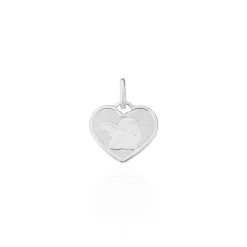 Pendentif Ange Coeur Or Blanc