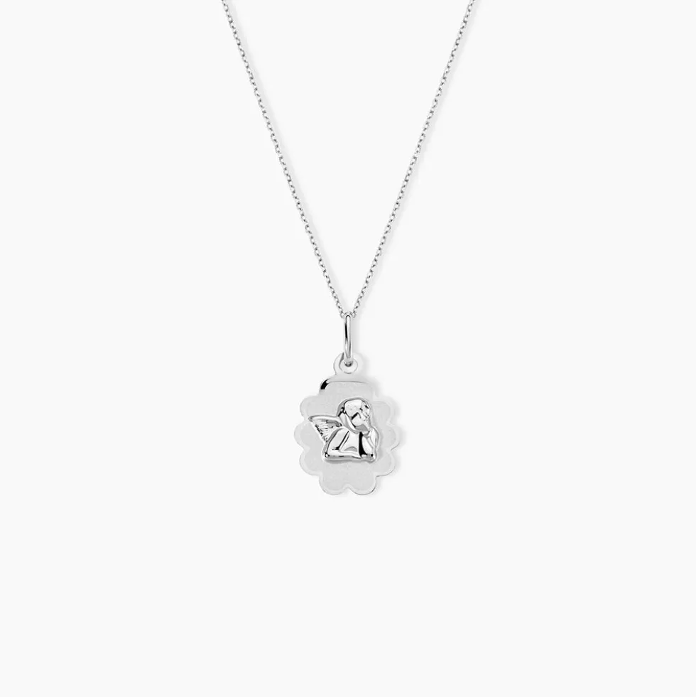 Pendentif Ange Nuage Or Blanc