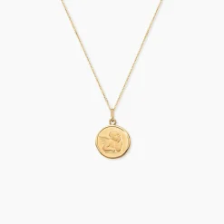 Pendentif Ange Rond Or Jaune