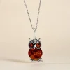 Pendentif Argent Blanc Benoite Ambre