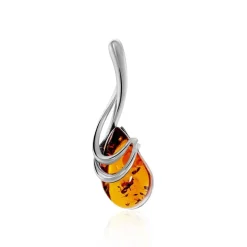 Pendentif Argent Blanc Melusine Ambre