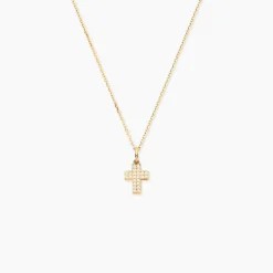 Pendentif Canice Croix Or Jaune Oxyde De Zirconium