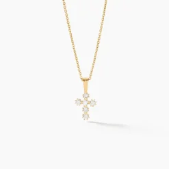 Pendentif Canice Croix Or Jaune Oxyde De Zirconium