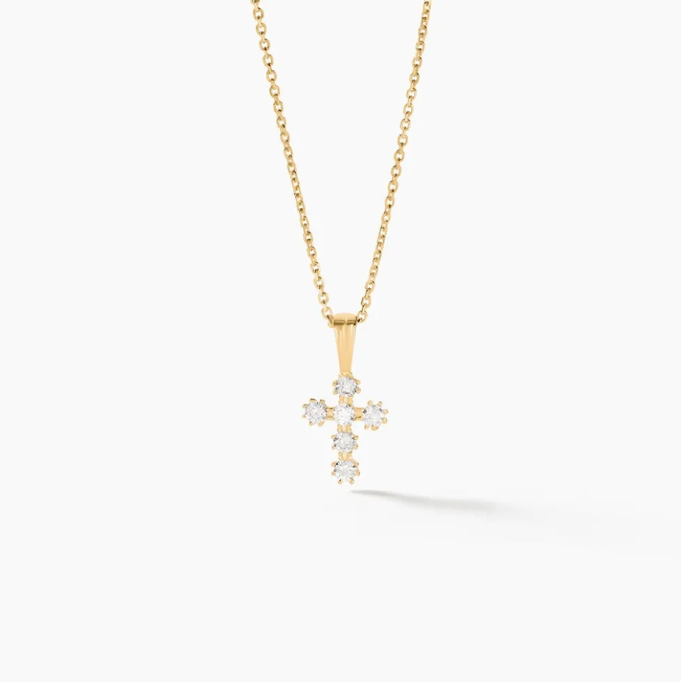 Pendentif Canice Croix Or Jaune Oxyde De Zirconium