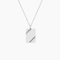 Pendentif Ceren Argent Blanc