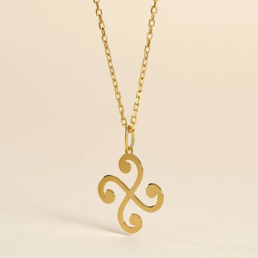 Pendentif Cobeia Croix Basque Or Jaune