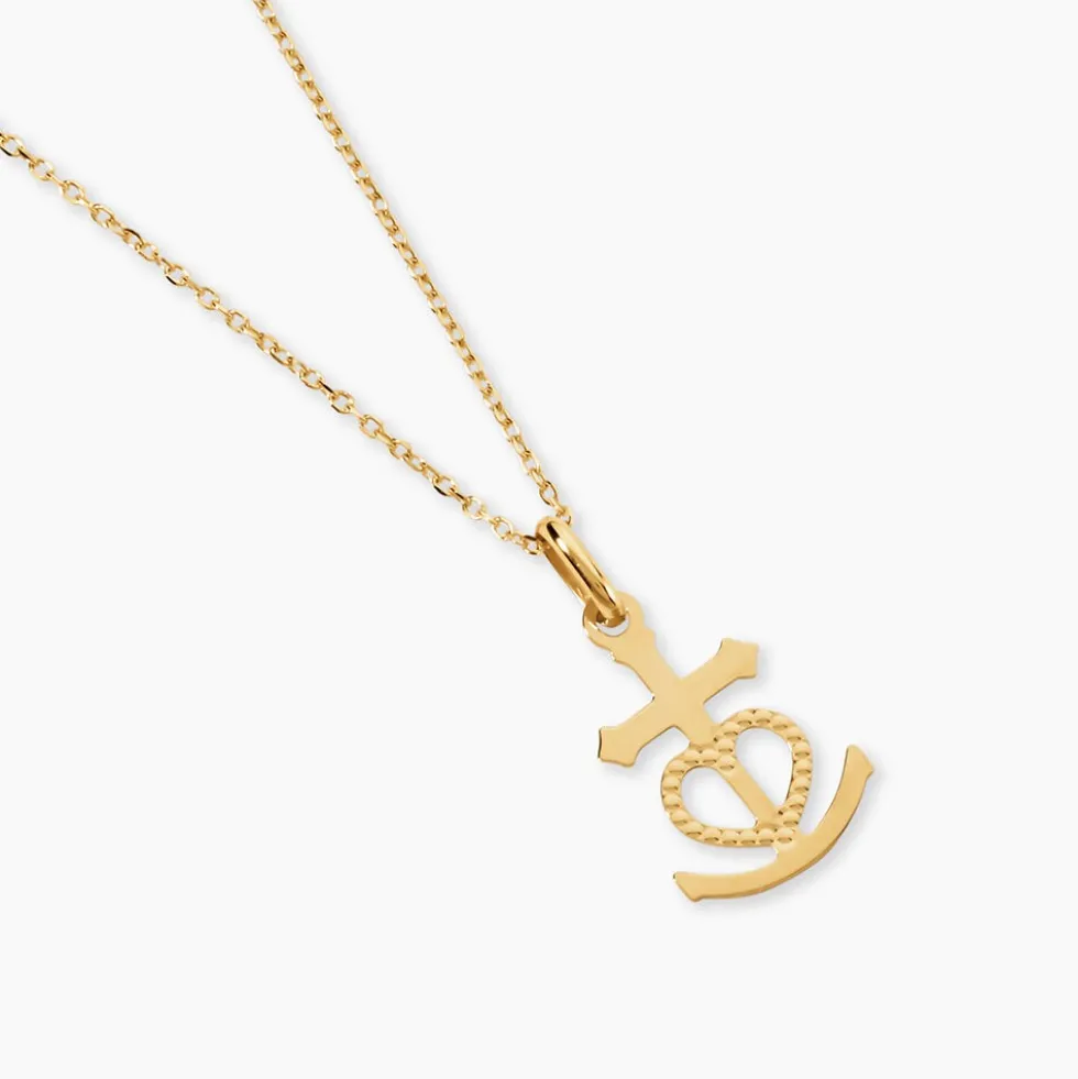 Pendentif Cobeia Croix De Camargue Or Jaune