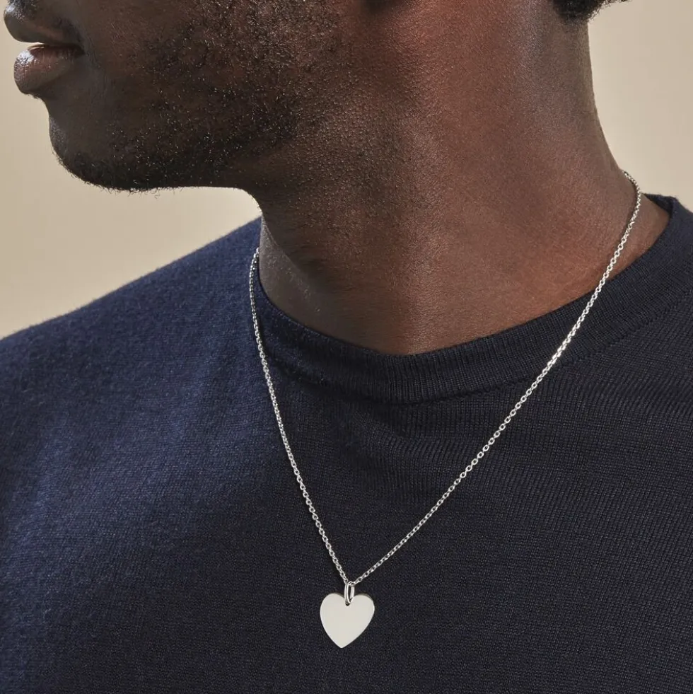 Pendentif Eba Argent Blanc