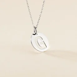 Pendentif Elio G Argent Blanc