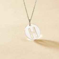 Pendentif Elio H Argent Blanc