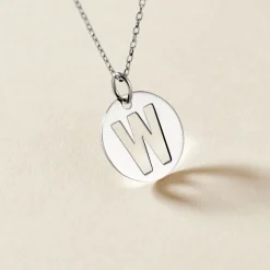 Pendentif Elio W Argent Blanc