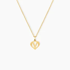 Pendentif Eudocie Coeur Lettre Or Jaune