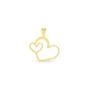 Pendentif Eudocie Coeurs Diamantes Or Jaune