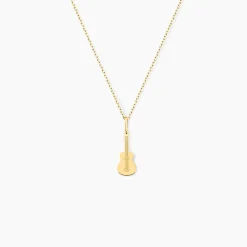 Pendentif Fatema Musique Guitare Or Jaune