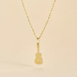 Pendentif Fatema Musique Guitare Or Jaune