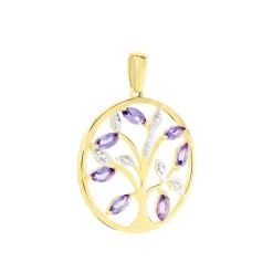 Pendentif Godoleine Or Jaune Amethyste Violet