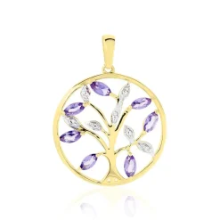 Pendentif Godoleine Or Jaune Amethyste Violet