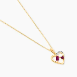 Pendentif Hallam Or Jaune Rubis Diamant