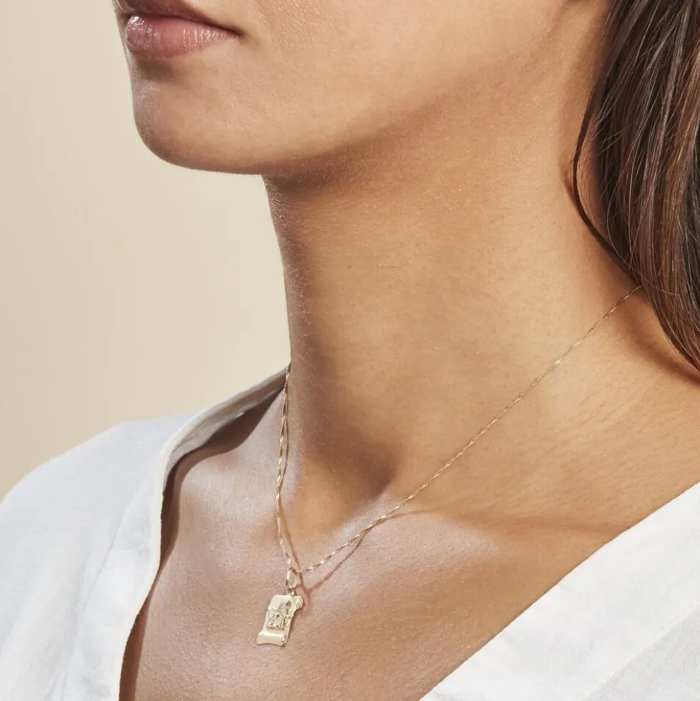 Pendentif Hanne Ange Parchemin Or Jaune