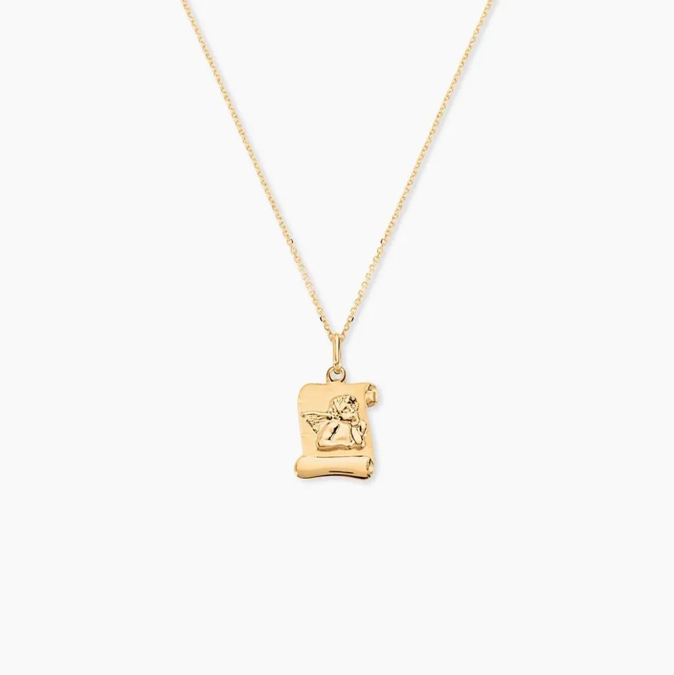 Pendentif Hanne Ange Parchemin Or Jaune