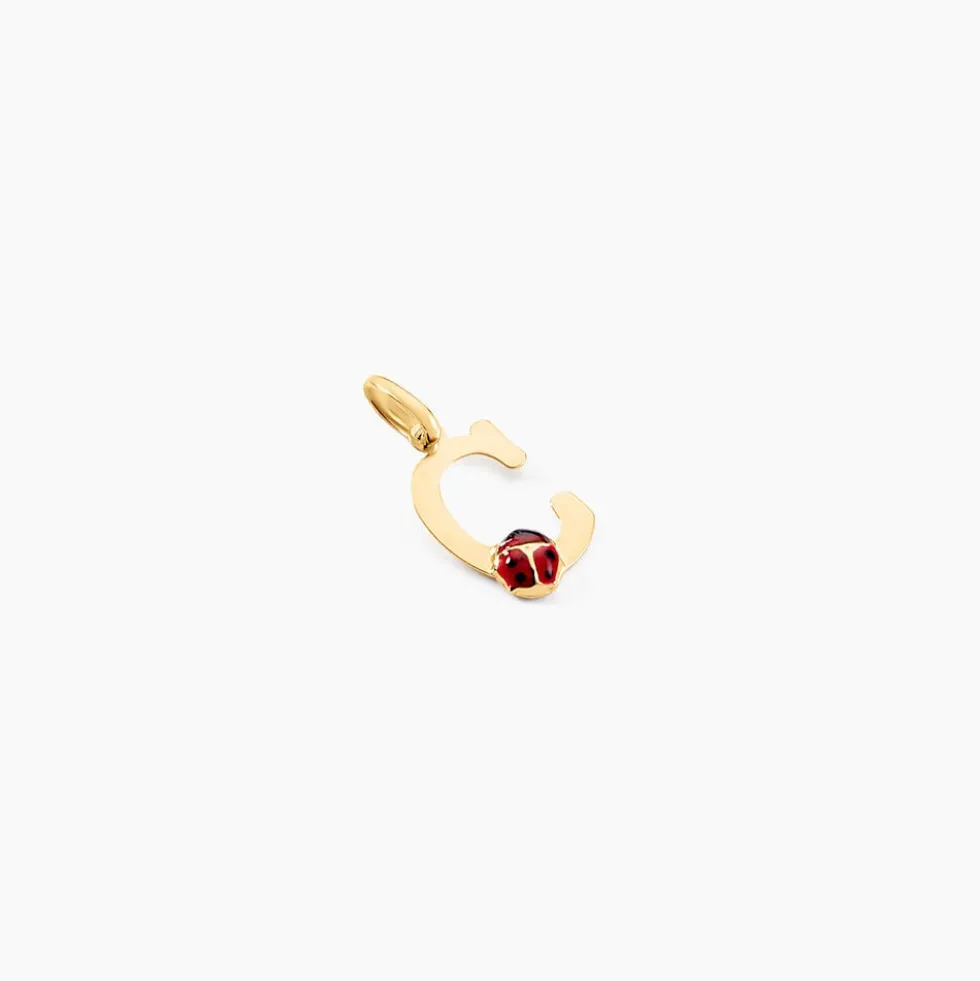Pendentif Helidie Coccinelle Lettre Or Jaune