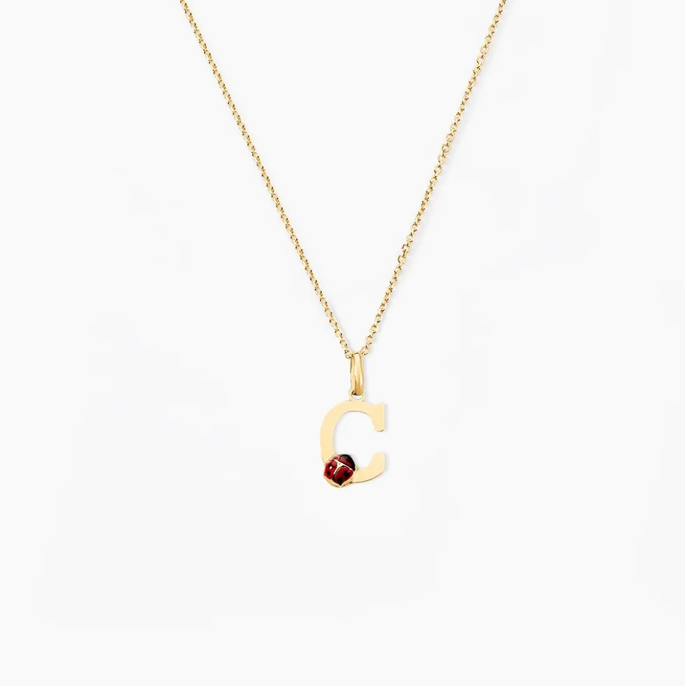 Pendentif Helidie Coccinelle Lettre Or Jaune