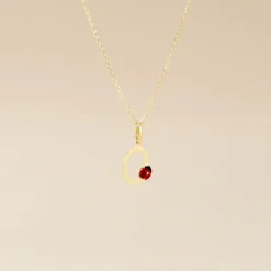 Pendentif Helidie Coccinelle Lettre Or Jaune