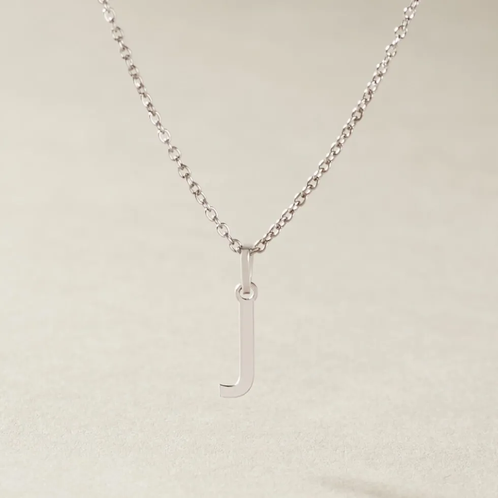 Pendentif Ionia Lettre Or Blanc