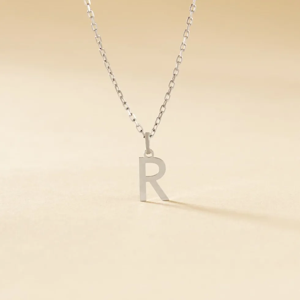 Pendentif Ionia Lettre Or Blanc