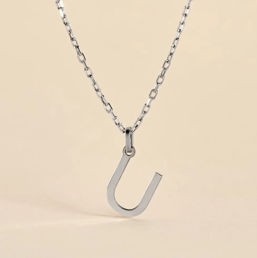 Pendentif Ionia Lettre Or Blanc