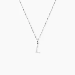 Pendentif Ionia Lettre Or Blanc