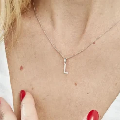 Pendentif Ionia Lettre Or Blanc