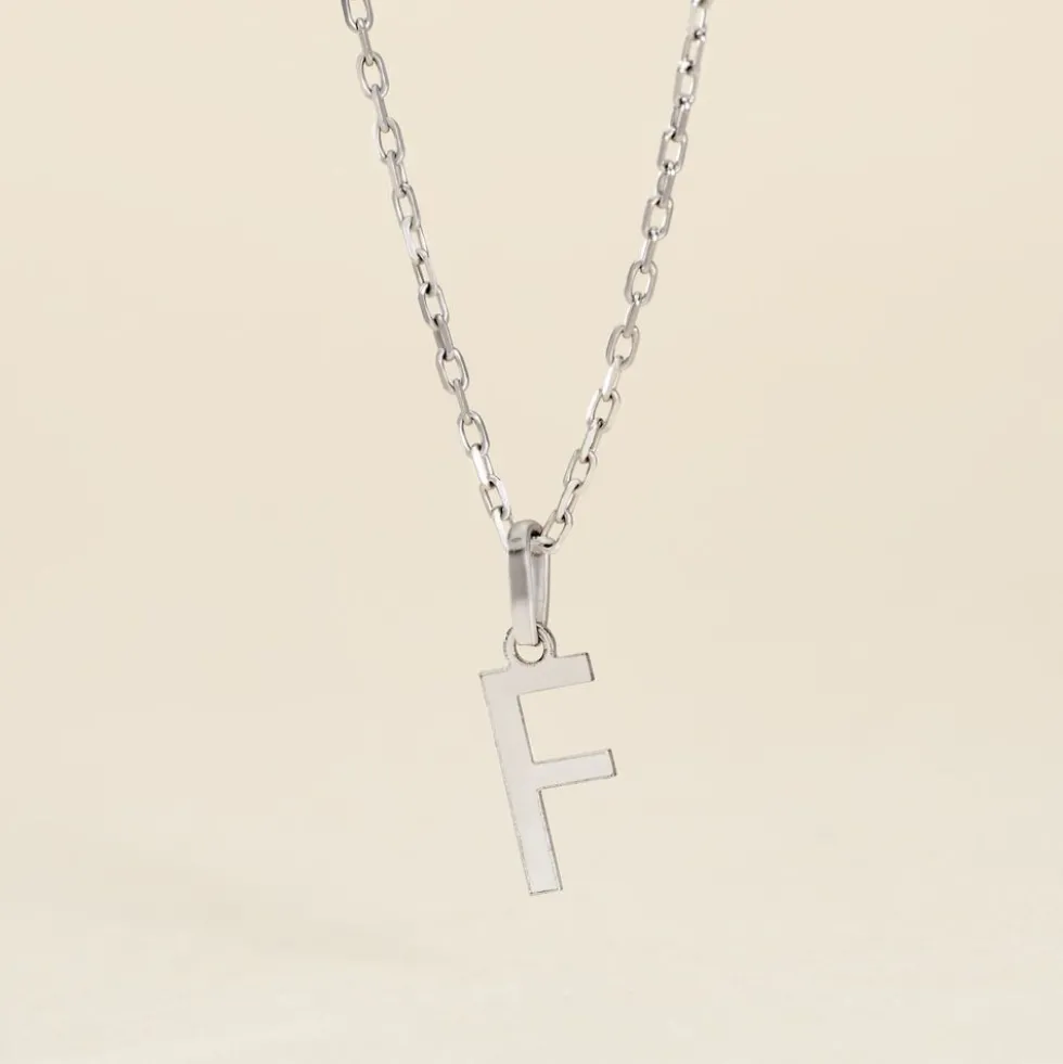 Pendentif Ionia Lettre Or Blanc