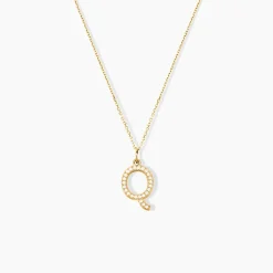 Pendentif Lettre Q Or Jaune Oxyde