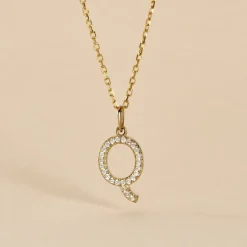 Pendentif Lettre Q Or Jaune Oxyde