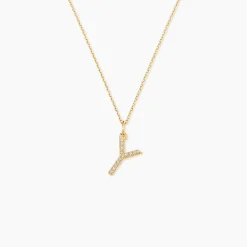 Pendentif Lettre Y Or Jaune Oxyde