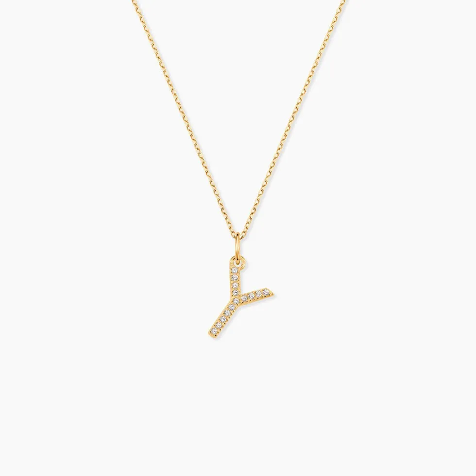 Pendentif Lettre Y Or Jaune Oxyde