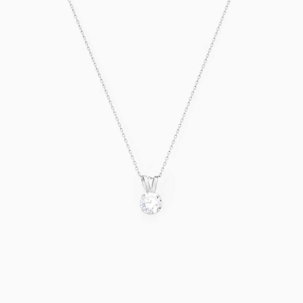 Pendentif Mabila Or Blanc Oxyde De Zirconium