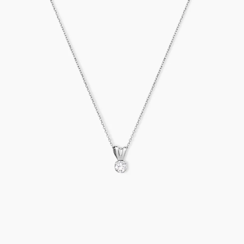 Pendentif Mabila Or Blanc Oxyde De Zirconium