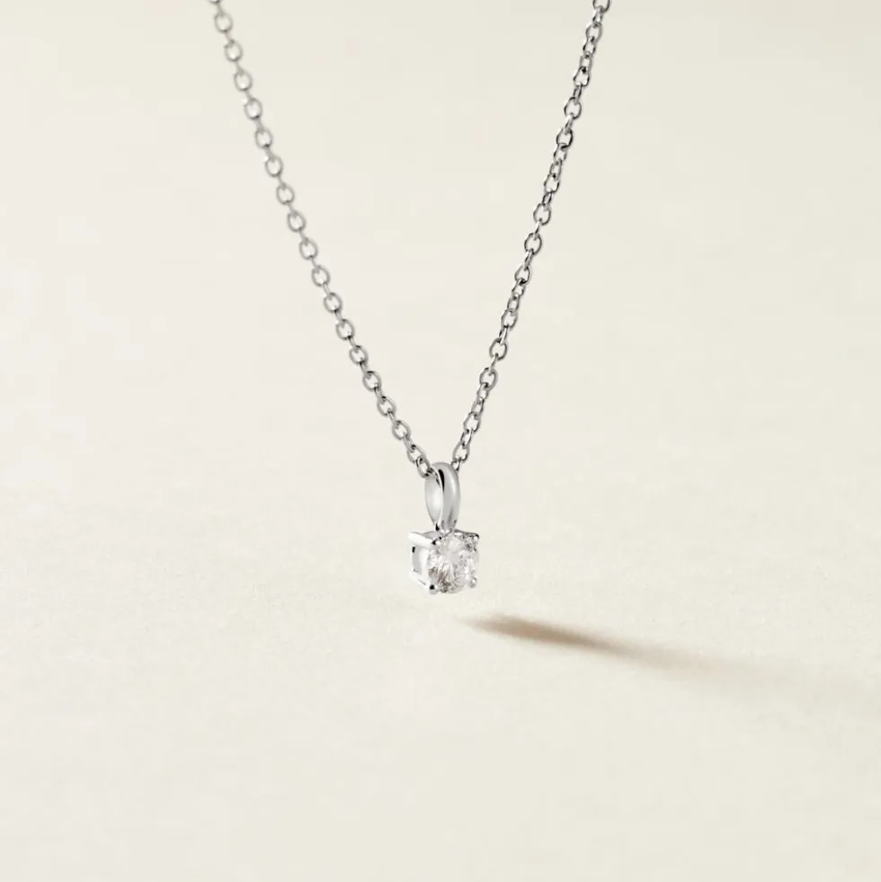 Pendentif One Or Blanc Diamant