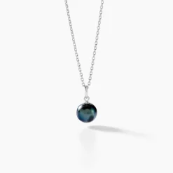 Pendentif Syana Or Blanc Perle De Culture De Tahiti